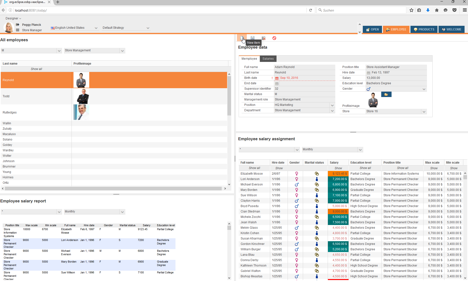 User Interface Actions